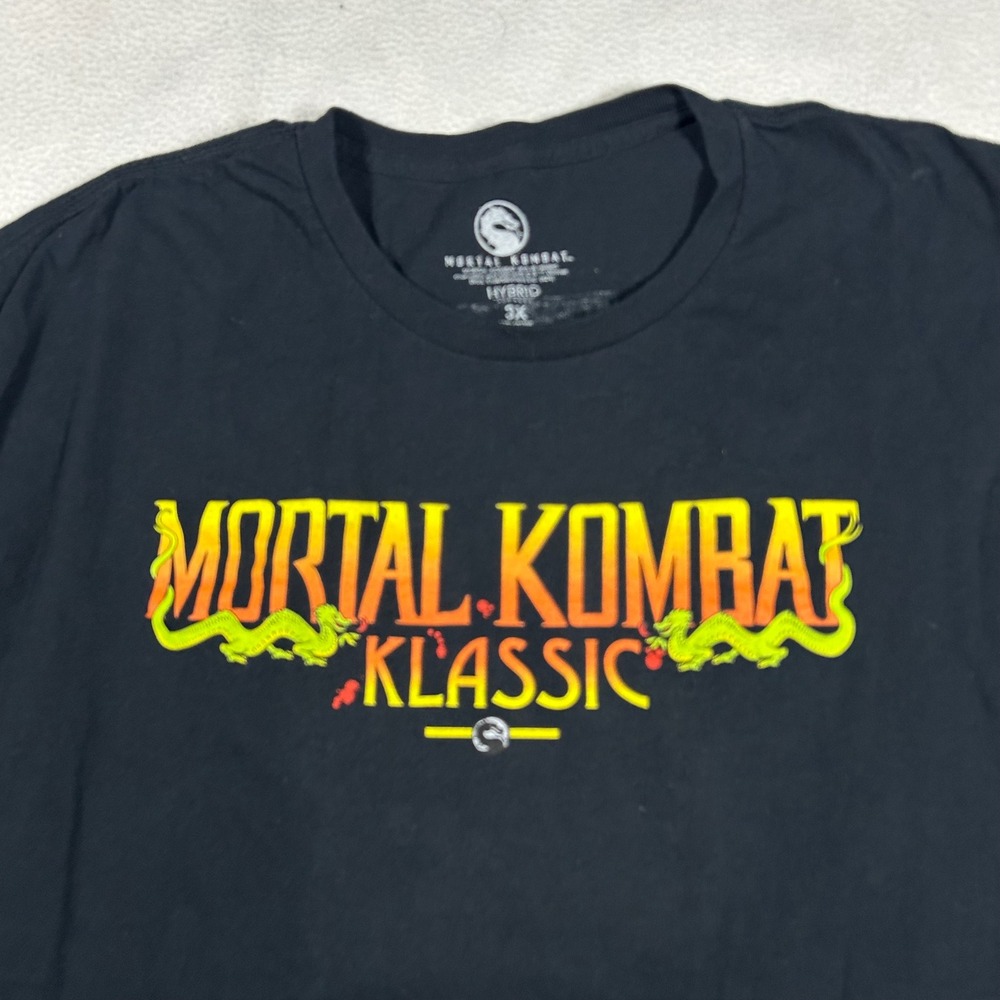 Mortal Kombat Klassic T-Shirt Mens 3X Black Graphic Goro‎ Raiden Scorpion Retro - Picture 2 of 7